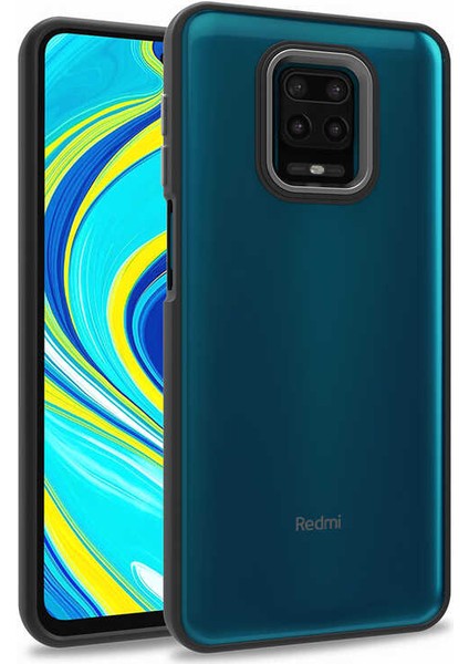 Xiaomi Redmi Note 9 Pro Uyumlu Kılıf Arkası Şeffaf Köşeleri Parlak Renkli Işlemeli Kapak