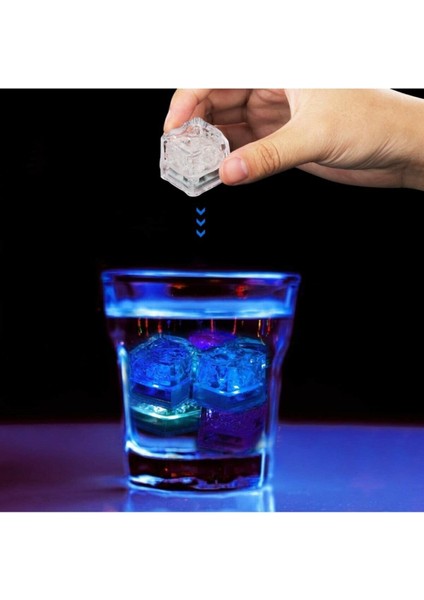 LED Işıklı Buz Küpleri Rgb (12 Adet)