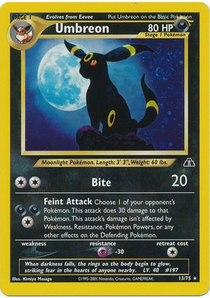 Pokemon Umbreon 80HP Kart