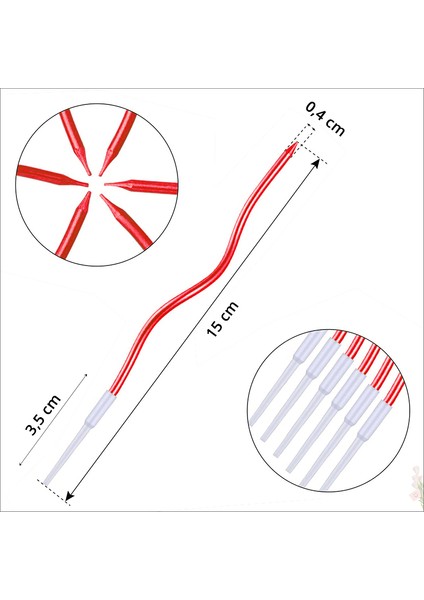 Spiral Krom Mum, 15 cm x 6 Adet - Kırmızı fiyatları