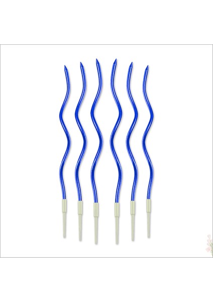Spiral Krom Mum, 15 cm x 6 Adet - Mavi