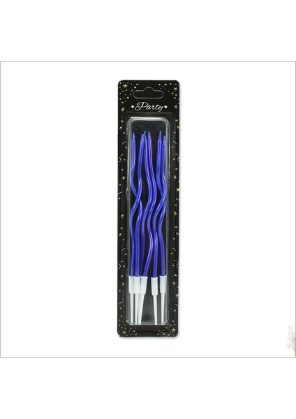 Spiral Krom Mum, 15 cm x 6 Adet - Mavi modelleri