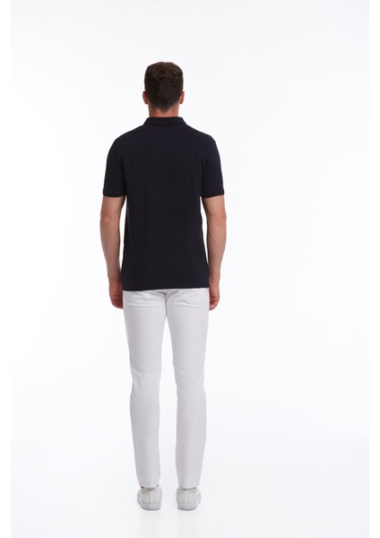 Erkek Lacivert Regular Fit %100 Pamuk Polo Yaka Tişört