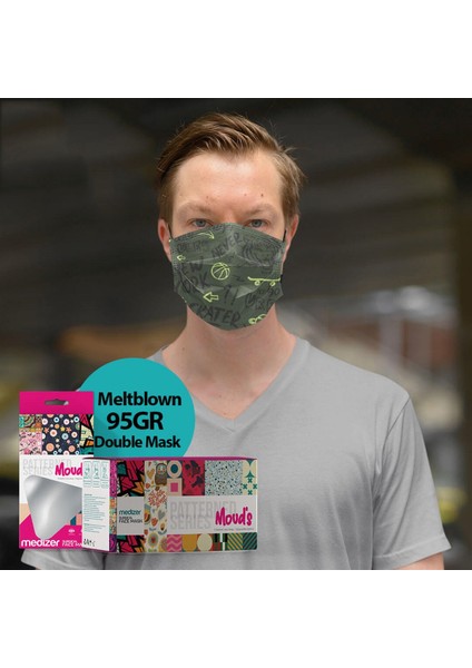 Urban Desenli Meltblown Kumaş Full Ultrasonik 3 Katlı Cerrahi Maske - Burun Telli modelleri
