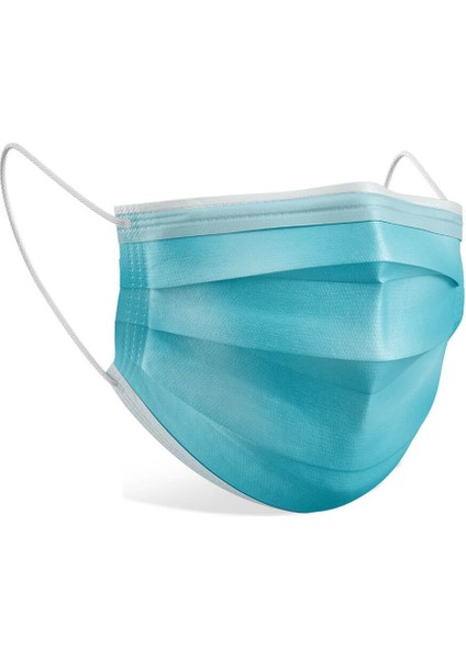 Full Ultrasonik Burun Telli Cerrahi Ağız Maskesi 3 Katlı Spunbond Kumaş 10'lu 10 Kutu Burun Telli - Mavi fiyatları
