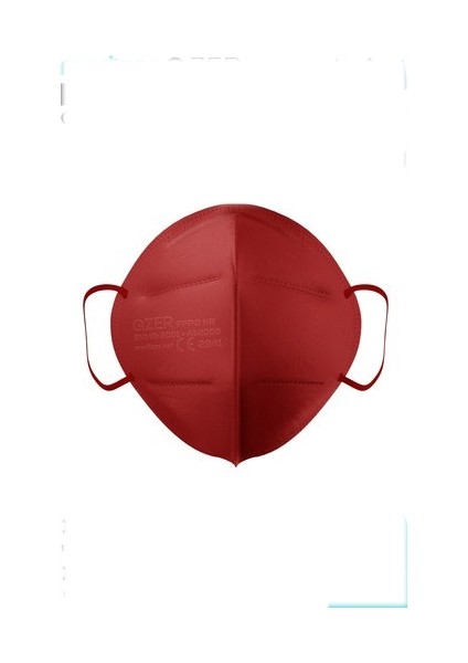 Qzer Bordo Ffp2 N95 Maske 5 Katlı