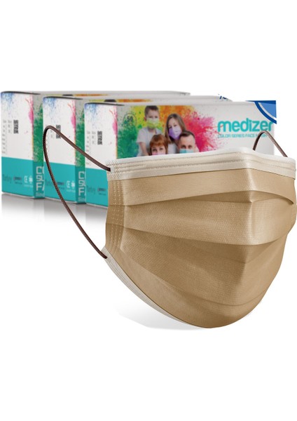Meltblown Sütlü Kahverengi Cerrahi Maske 150 Adet
