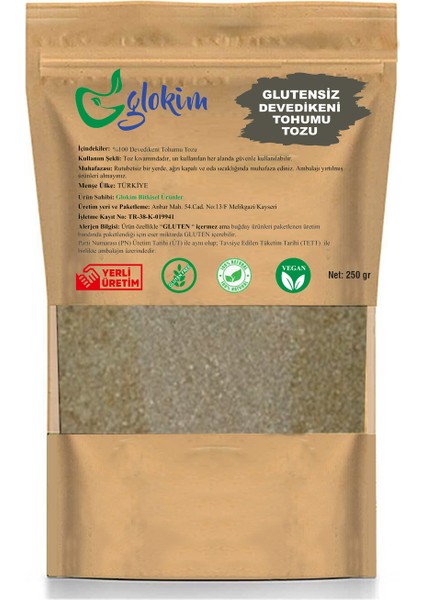 Devedikeni Tohumu Tozu 1000 gr - Glutensiz