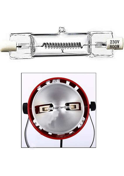 800W Halojen Ampul - Kırmızı Kafa Tungsten Işık Için Ampul 230V - Dxx 800W R7S 8WT2022