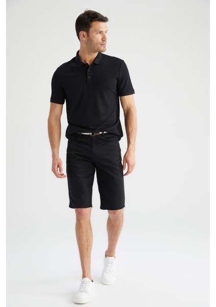 Slim Fit Kemerli Bermuda Şort N4990AZ22SM fırsatları