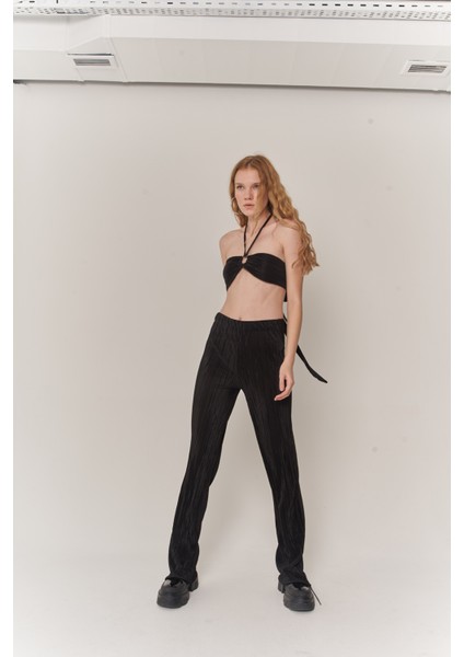 Kadın Siyah Crop Bağlamalı Cardy Bluz modelleri