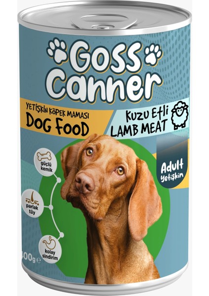 Kuzu Etli Yetişkin 400GR Köpek Konserve Maması 1 Adet