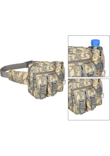 Bel Paket Torbası Yürüyüş Su Şişesi Poşeti Ordu Spor Balıkçılık Kampı Gri (Yurt Dışından)