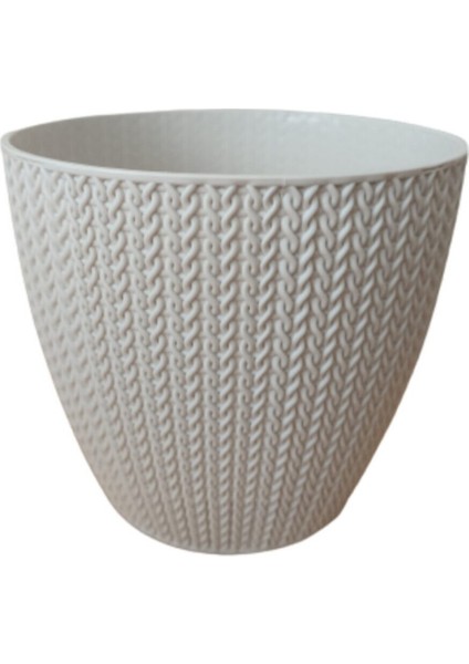 Sümela Örgü Desenli Saksı, Hasır Saksı (650 Ml)