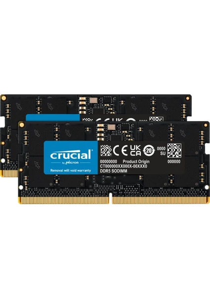 32GB Kit (2X16GB) Ddr5 4800 Sodımm CL40 (16GBIT) CT2K16G48C40S5 Notebook Ram Bellek