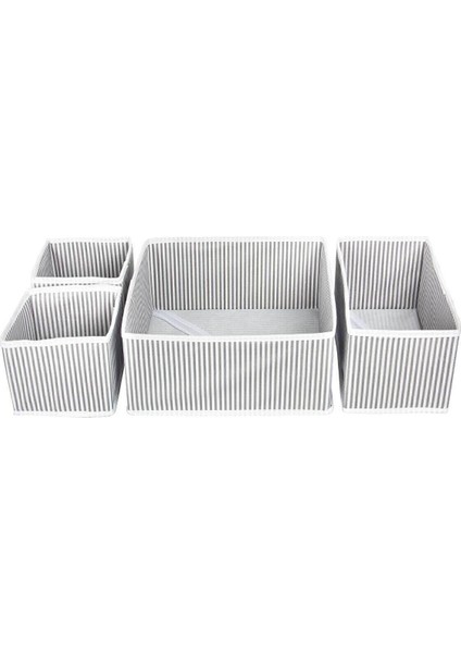 Deyhome 4'lü Çekmece İçi Düzenleyici Organizer Set Gri Çizgili