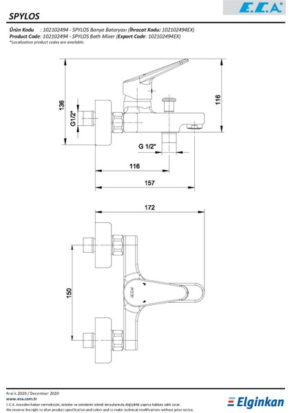 Eca Spylos Banyo Bataryası 102102494