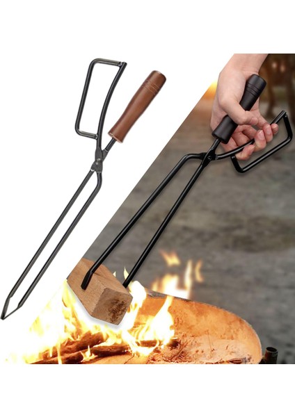 Şömine Tong Soba Günlüğü Ahşap Yandırma Piknik Kamp Ateşi Yemek Barbekü Yangın Maşa (Yurt Dışından) modelleri