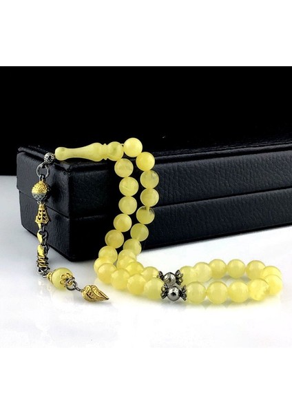 Gümüş Püsküllü Damla Kehribar Tesbih fiyatları