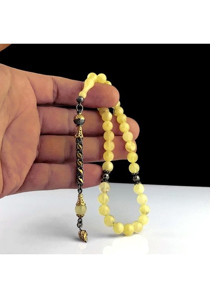 Gümüş Püsküllü Damla Kehribar Tesbih modelleri