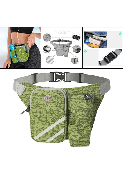 Su Şişesi Tutucu ile Koşu Paketi Yeşil Trekking Için Kulaklık Deliği (Yurt Dışından)