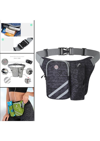 Su Şişesi Tutucu ile Koşu Paket Siyah Trekking Için Kulaklık Deliği (Yurt Dışından)