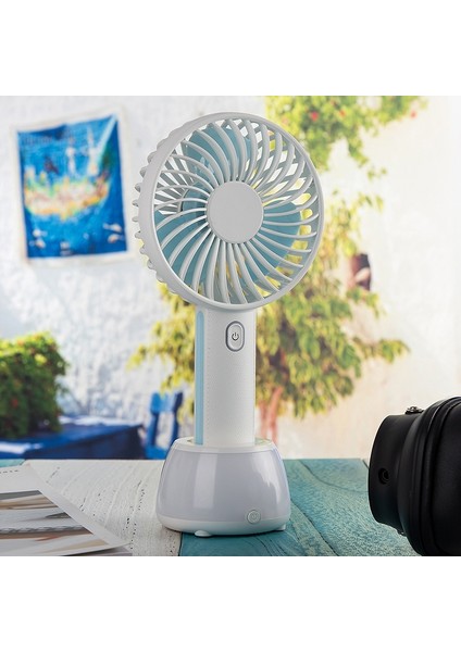 D401 4W USB Şarj Taşınabilir Handhd Ectric Fan Mavi (Yurt Dışından)