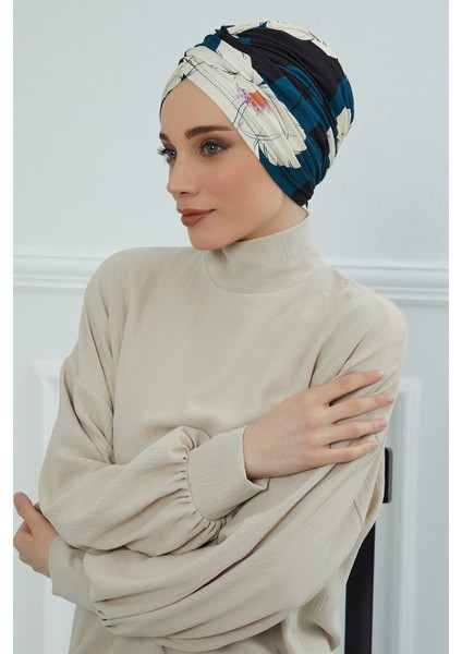 Desenli Tesettür Bone,desen 32,b-9yd
