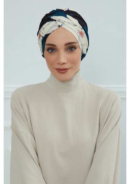 Desenli Tesettür Bone,desen 32,b-9yd