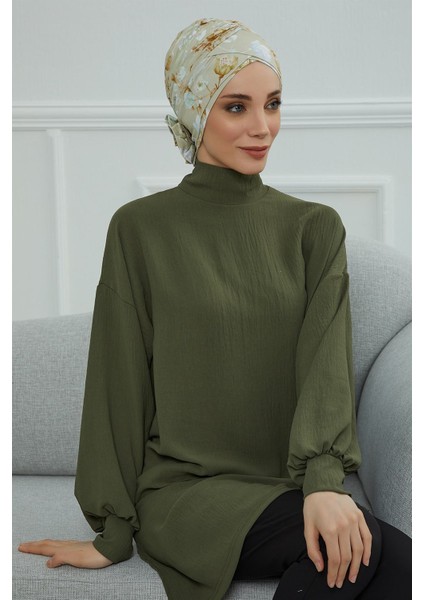 Desenli Çapraz Güllü Bone,desen 27,B-26YD