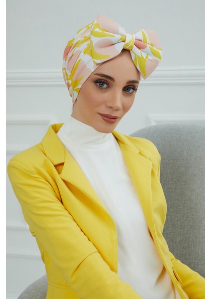 Desenli Dev Fiyonklu Bone,desen 31,B-11YD
