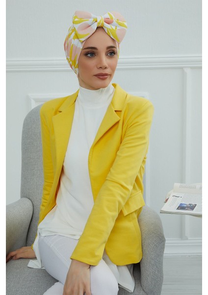 Desenli Dev Fiyonklu Bone,desen 31,B-11YD