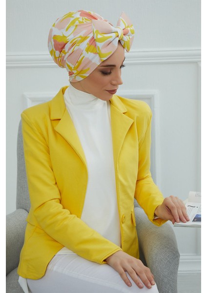 Desenli Dev Fiyonklu Bone,desen 31,B-11YD