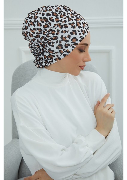 Desenli Çapraz Güllü Bone,desen 29,B-26YD