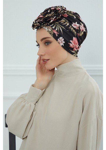 Güllü Penye Desenli Bone,desen 34,B-21YD