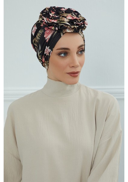 Güllü Penye Desenli Bone,desen 34,B-21YD