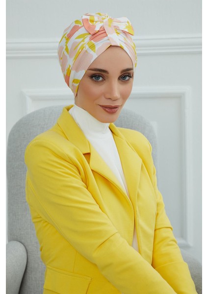 Desenli Önden Fiyonklu Bone,desen 31,b-7yd
