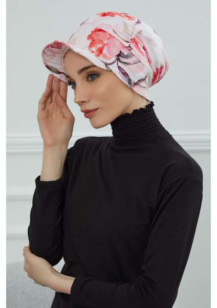 Şapkalı Desenli Penye Bone,desen 26,B-30YD