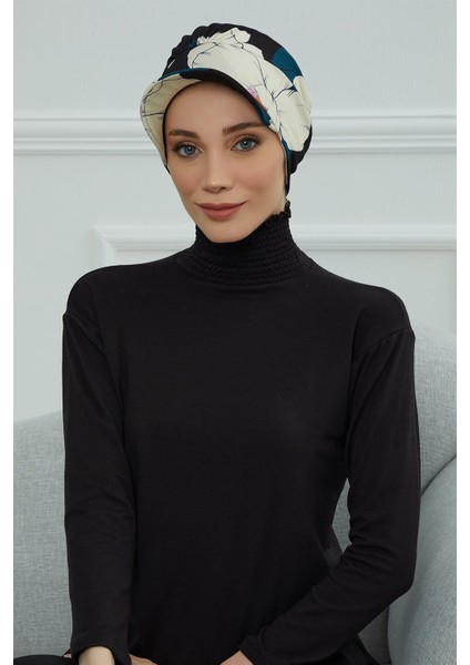 Şapkalı Desenli Penye Bone,desen 32,B-30YD