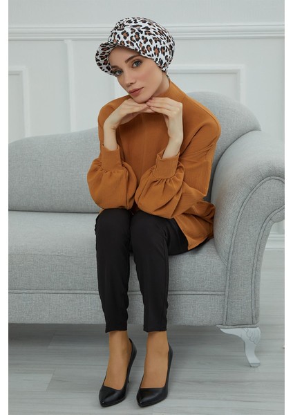 Şapkalı Desenli Penye Bone,desen 29,B-30YD
