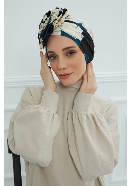 Güllü Penye Desenli Bone,desen 32,B-21YD