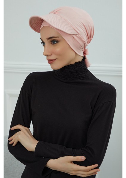 Siperlik Detaylı Penye Bone,pudra,b-66 modelleri