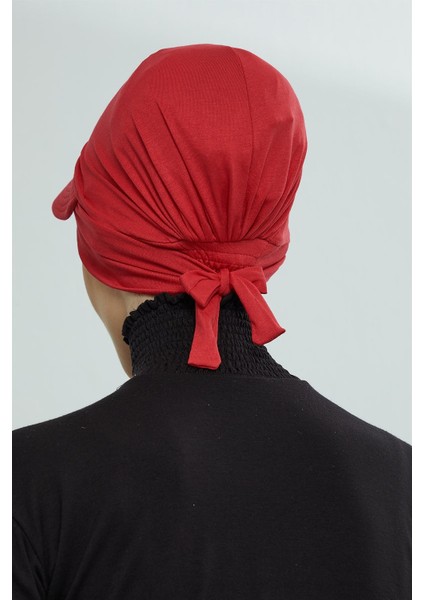 Siperlik Detaylı Penye Bone,kırmızı,b-66