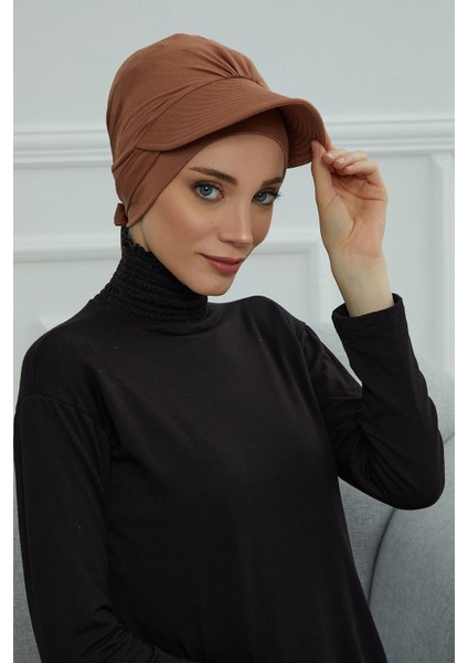 Siperlik Detaylı Penye Bone,koyu Kahverengi,b-66 fırsatları