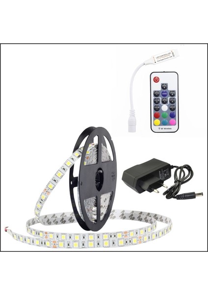 5 Metre Rgb Çok Renkli Rf Wireless Kumanda Şerit LED Işık