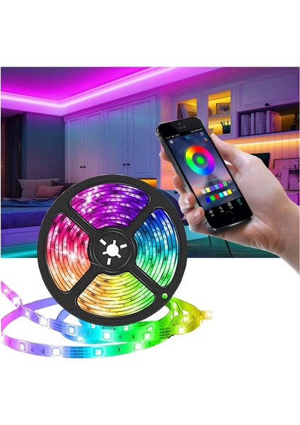 5 Metre Rgb Çok Renkli Bluetooth Smart Şerit LED Işık