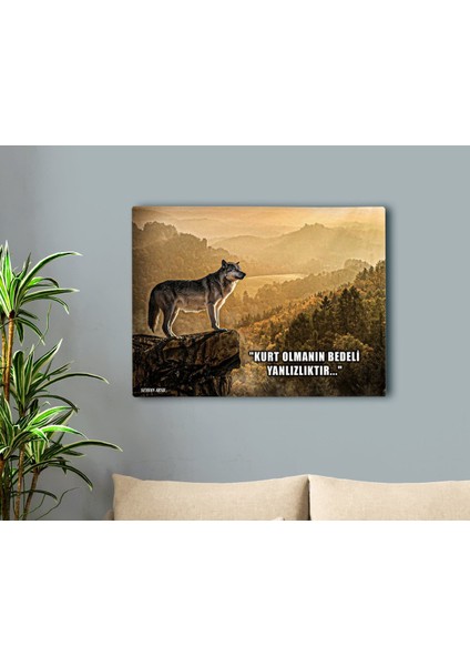 Kişiye Özel Kurt Tasarımlı Kanvas Tablo 50X70CM-1