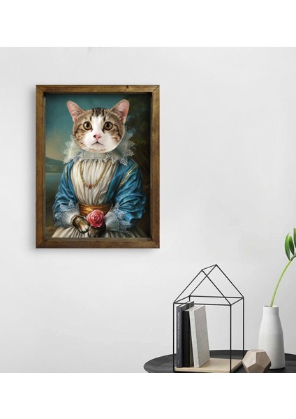 Evcil Dostlara Özel Portre Doğal Masif Ahşap Çerçeveli Tablo 30X40CM-11 fiyatları