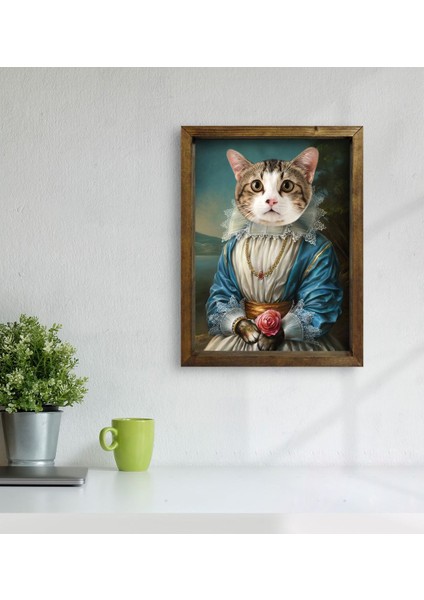 Evcil Dostlara Özel Portre Doğal Masif Ahşap Çerçeveli Tablo 30X40CM-11 modelleri