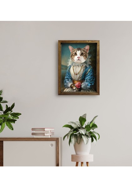 Evcil Dostlara Özel Portre Doğal Masif Ahşap Çerçeveli Tablo 30X40CM-11 fırsatları